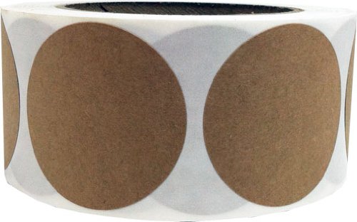 500 Brown Natural Kraft Paper Dot Stickers 2 Inch Round Circle Color Coding Labels