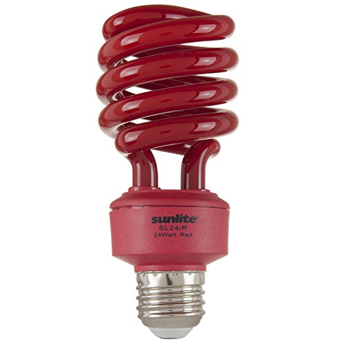 Sunlite SL24/R 24 Watt Spiral Energy Saving Compact Fluorescent CFL Light Bulb (100-Watt Incandescent Equivalent) Medium Base Red