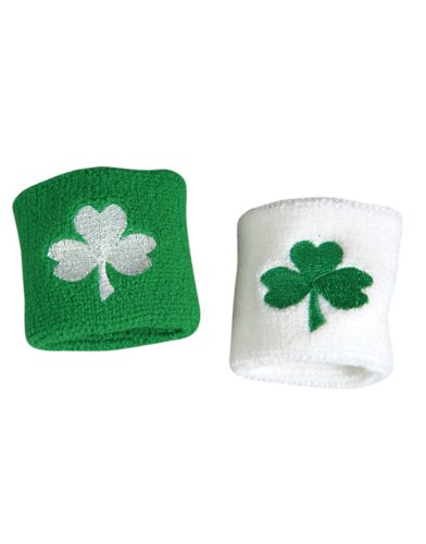 St. Patrick's Day Good Luck Clover Wrist Bands (Pair)