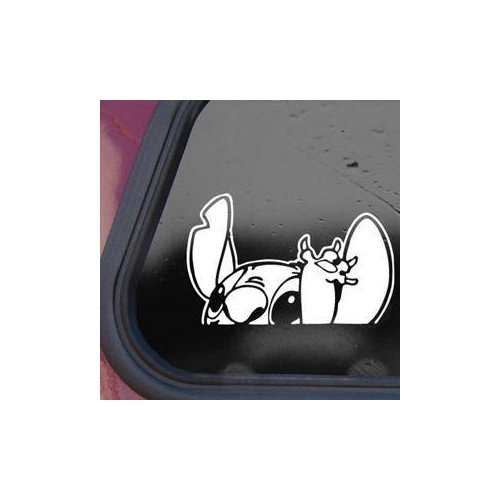 Stitch Lilo White Color Auto Laptop Car Die Cut Art Window Adhesive Vinyl Vinyl Car Decoration Wall Decor Wall Art Notebook Bike Macbook Helmet Sticker