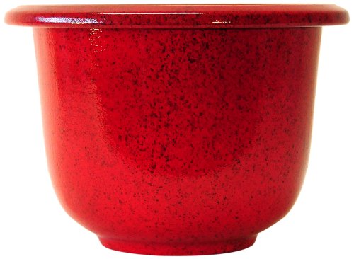 NOVELTY Round Glazetone Planter, 14-Inch, Fire Red