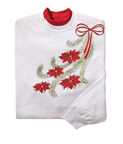 Miles Kimball Women's Poinsettia Sweatshirt