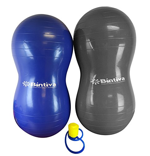 Bintiva Anti-Burst Peanut Ball, Including a Free Foot Pump, for Labor, Physical Therapy, Fitness, and Exercise