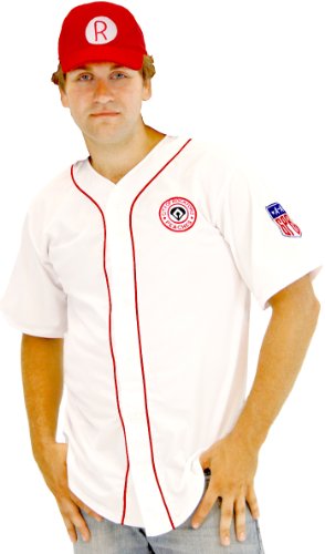 A League of Their Own Men's Rockford es AAGPBL Baseball Costume Jersey and Hat