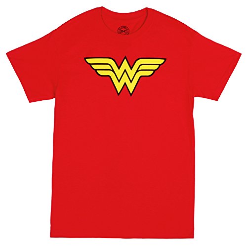 Wonder Woman Classic Logo Symbol Tee (Extra Large, Red)