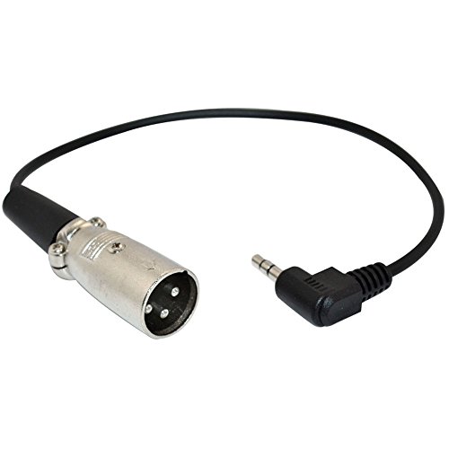 

1Ft XLR 3M male plug to Right Angle 3.5mm 1/8" TRS stereo Microphone Cable
