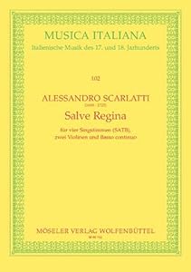 Salve Regina D minor: 102. soloists (SATB), mixed choir (SATB), 2 violins and basso continuo. Partition. by Lajos Rovatkay