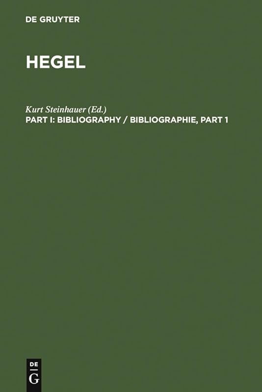Hegel Bibliography by Kurt Steinhauer