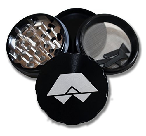 Dope Turtle - Little TOOTH Grinder: For Herb, Tobacco, Pipe Leaf & Other Herbs! Series 7 Aircraft Aluminum.100% Lifetime Guaranteed! (50mm, Black with White Turtle)