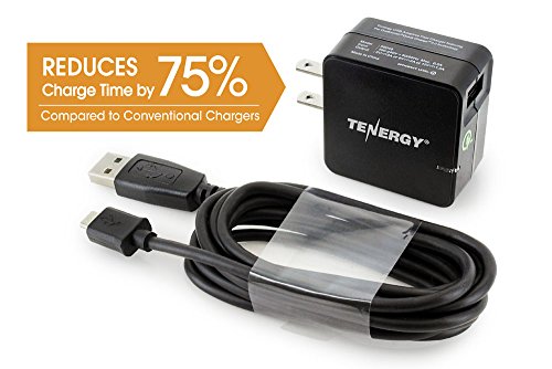 Tenergy 18W Quick Charge 2.0 USB Wall Charger for Galaxy S6/Edge/Plus, Note 4/5, LG G4, Nexus 6, Samsung Fast Charge Wireless Charger and More