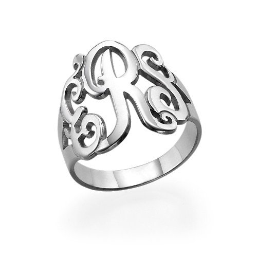 Monogram Name Ring in Sterling Silver - Custom Made with Any Initials!