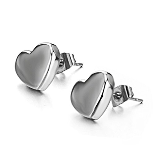 Give Gift Jewelry Fashion Women's Earrings Titanium Steel Heart Stud Earring 16x9mm 4g Weight