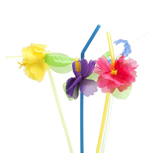 

Hibiscus Flower Bendable Straws (12 Pack)