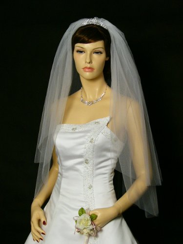 2T 2 Tier Cut Edge Bridal Wedding Veil