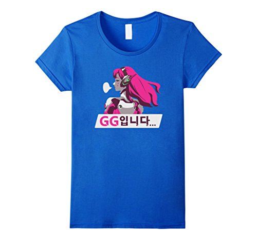 Women's Overwatch D.Va GG Spray Tee Shirt Small Royal Blue