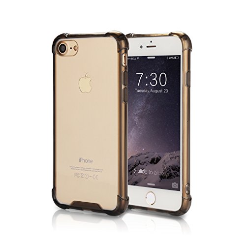iPhone 7 Case, Crystal Clear Hard PC Back TPU Bumper [Drop Protection] Raised Bezels Full-body Protective Cover For iPhone 7 2016 -Gray
