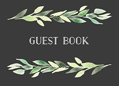 Guest Book: Simple Rustic Watercolor Greenery Leaves
