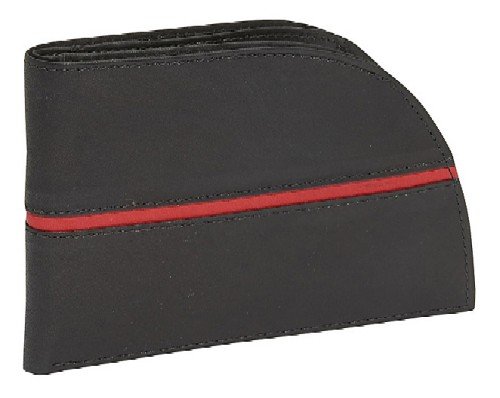 Front Pocket Wallet - Black with Red Leather Men's Wallet By Rogue Wallet - Patented Design for Front Pocket Comfort