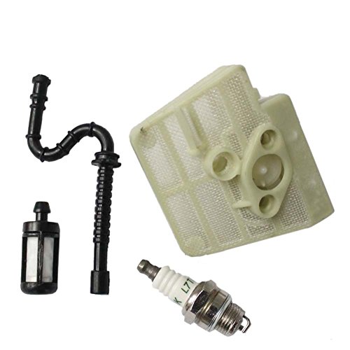 PODOY New Pack of Spark Plug Oil Filter Hose Tube Air Filter for Stihl Chainsaw Ms240 Ms260 024 026