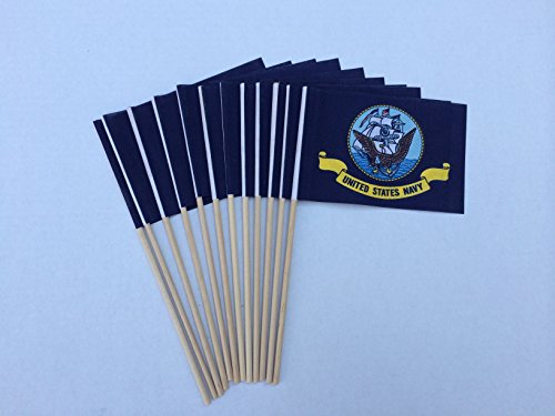 Lot of -12- 4x6 Inch US Navy Desk Hand Held Stick Flags