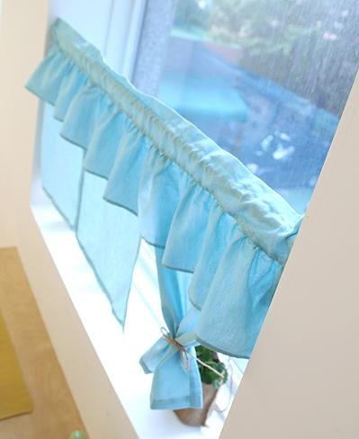 

Handmade Natural Cotton Cafe Curtain, Kitchen Curtain Valances, European Rural Fashion Window Curtain for Home, One Piece 50(w)x110(l)cm-mint