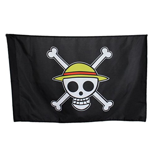 Anime One Piece Straw Hat Pirates Skull Logo Monkey D Luffy Cosplay Flag