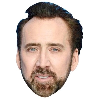 Nicolas Cage (Beard) Celebrity Mask, Cardboard Face and Fancy Dress Mask