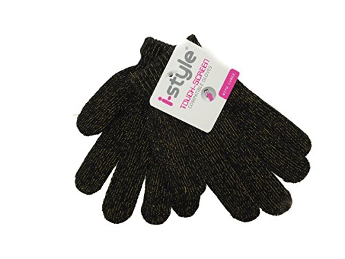 Girls Touch Screen Stretch Gloves with Lurex Sparkle Threads - Assorted Colors
