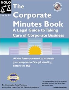 The Corporate Minutes Book by Anthony Mancuso