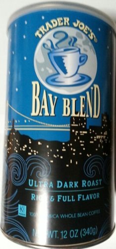 Trader Joe's Bay Blend Ultra Dark Roast Rich & Full Flavor 100% Arabica Whole Bean Coffee 12 Oz.