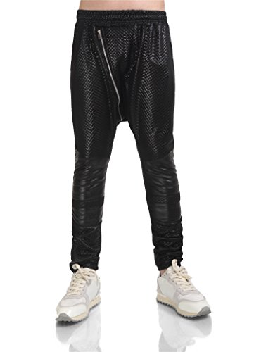 

Pizoff Camouflage Faux Leather Harem Jogger Pants