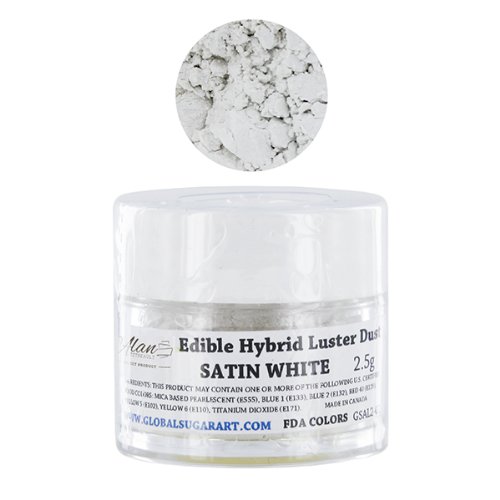 

Edible Hybrid Luster Dust, Satin White by Chef Alan Tetreault