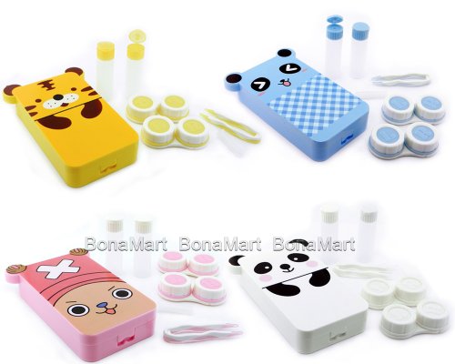 BONAMART ® Cute Travel Contact Lens Case Kit Holder Mirror Box