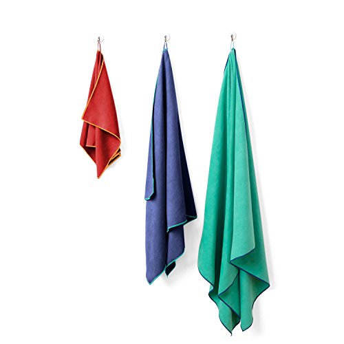 SportLite SPORT AND TRAVEL TOWELS: 100% Microfiber, ultra-light and compact, eco-friendly, hang loop. Packs tight, super absorbent, and dries fast. 3 SIZES: BEACH (32