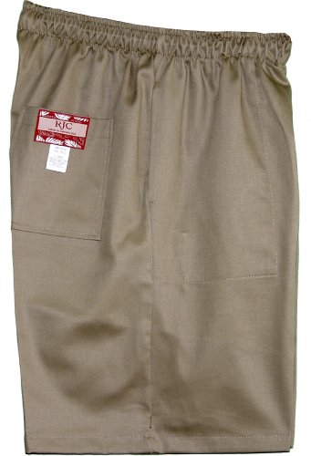 Men's Elastic Waistband 3 Pockets Cotton Twill Solid Shorts