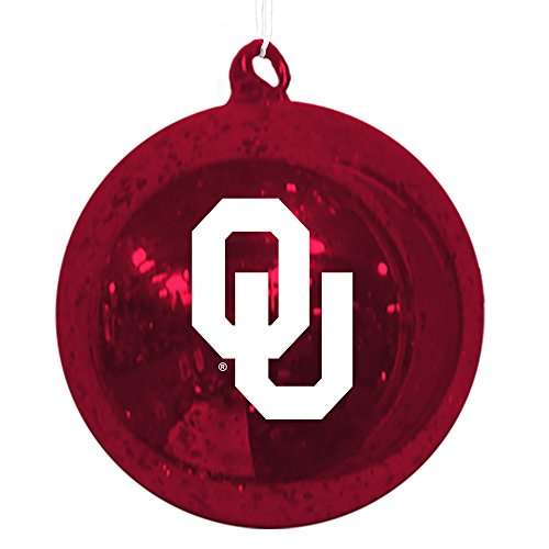 Team Sports America Oklahoma Sooners Mercury Glass Ball Ornament