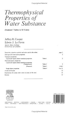 Thermophysical Properties of Water Substance: Students' Tables in SI Units