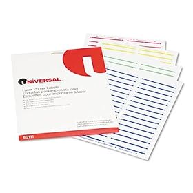 Universal 80111 - Laser Printer File Folder Labels, 2/3 x 3-1/2, Assorted, 750/Pack-UNV80111