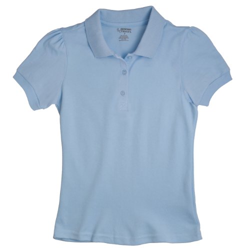 French Toast School Uniforms Short Sleeve Skinny Placket Fitted Polo Girls