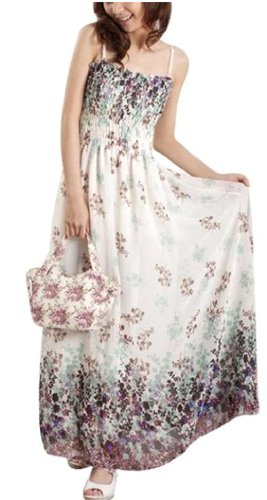 Demarkt® Women Full Length Dress Maxi Dress Floral Print Bohemian Style