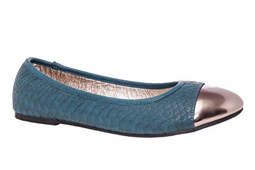 Andres Machado.AM596.Ballerinas with metallic toe cap.BIG sizes