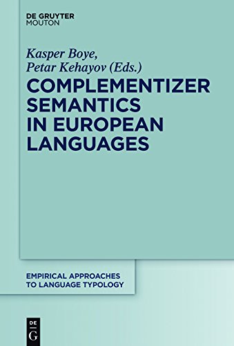 Complementizer Semantics in European Languages (Empirical Approaches to Language Typology [EALT] Book 57) by Kasper Boye