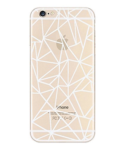 iPhone 6 Case, DECO FAIRY® Protective Case Bumper[Scratch-Resistant] [Perfect Fit] Translucent Silicone Clear Case Gel Cover for Apple iPhone 6 (Abstraction Outline White Transparent iPhone 6 4.7)