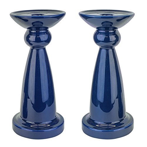 Algopix Similar Product 18 - Tower Candlesticks, Set of 2 - Navy