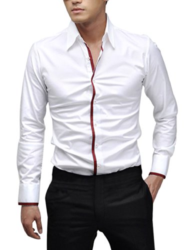 Allegra K Men Long Sleeve Casual Button Down Slim Fit Shirts