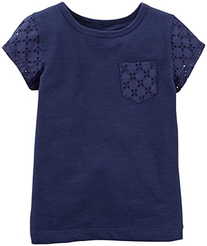 Carter's Little Unisex Child Lace Pocket Tee (Toddler/Kid) - Navy