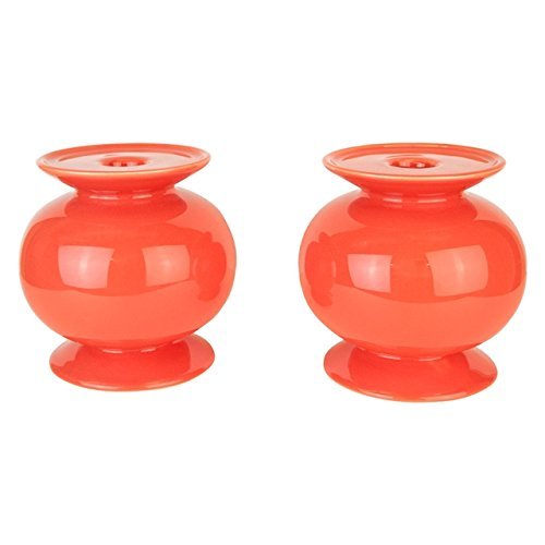 Algopix Similar Product 9 - Knob Candlesticks, Set of 2 - Persimmon