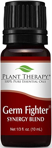 Germ Fighter Synergy Essential Oil Blend. 100% Pure, Undiluted, Therapeutic Grade. (Blend of: Lemon, Clove Bud, Cinnamon Bark, Eucalyptus, and Rosemary)