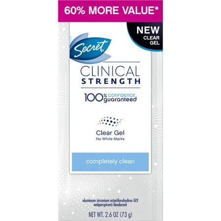 Secret Clinical Strength Clear Gel Antiperspirant & Deodorant, Completely Clean 2.6 oz