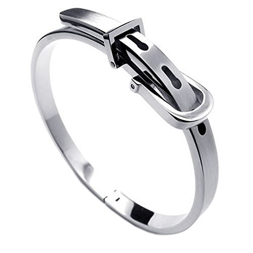 KONOV Womens Stainless Steel Bangle Cuff Bracelet, Color Silver